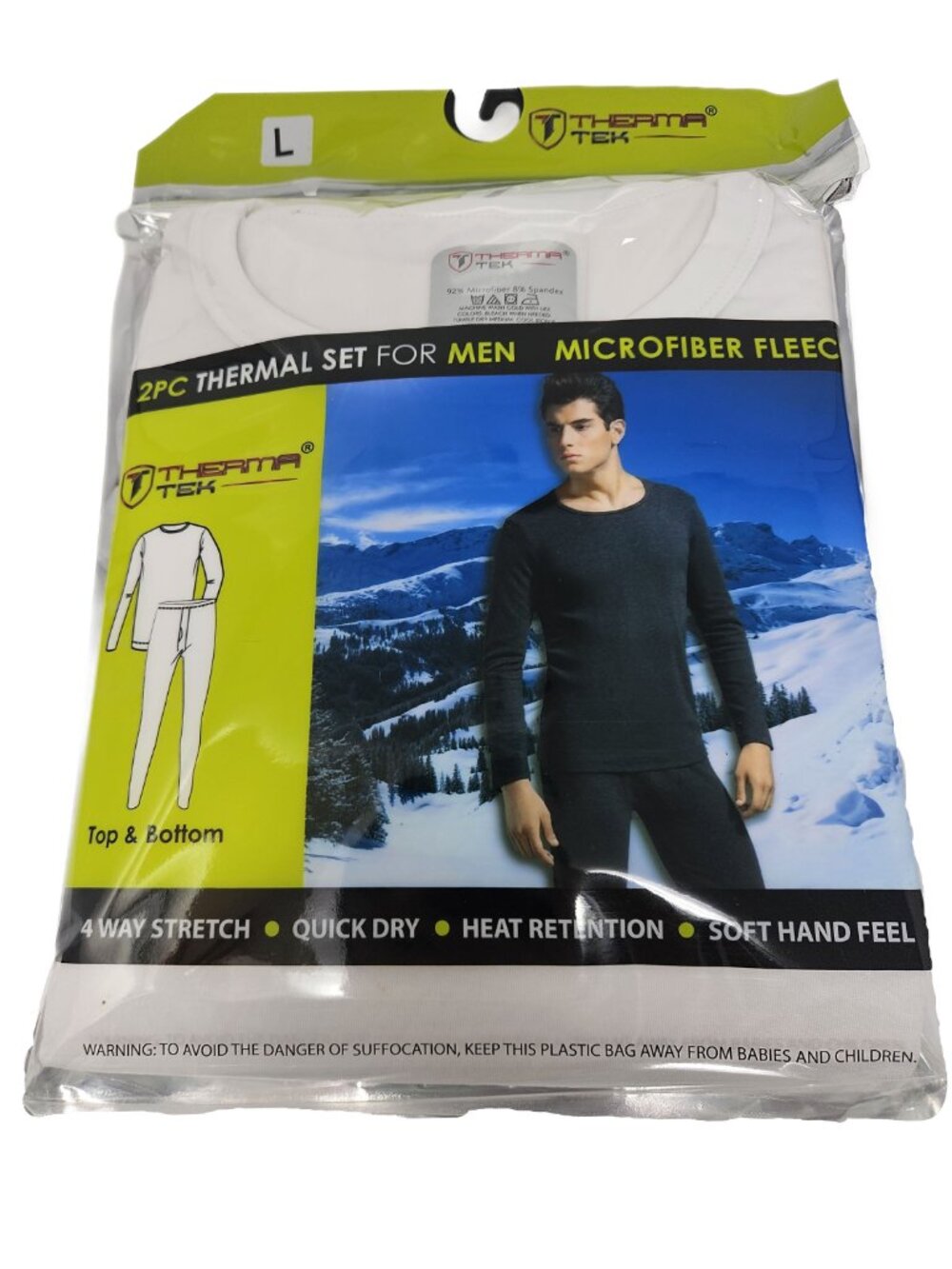 Men Microfiber Winter Thermals Fleece Lined Long Johns Warm Underwear Top Pants